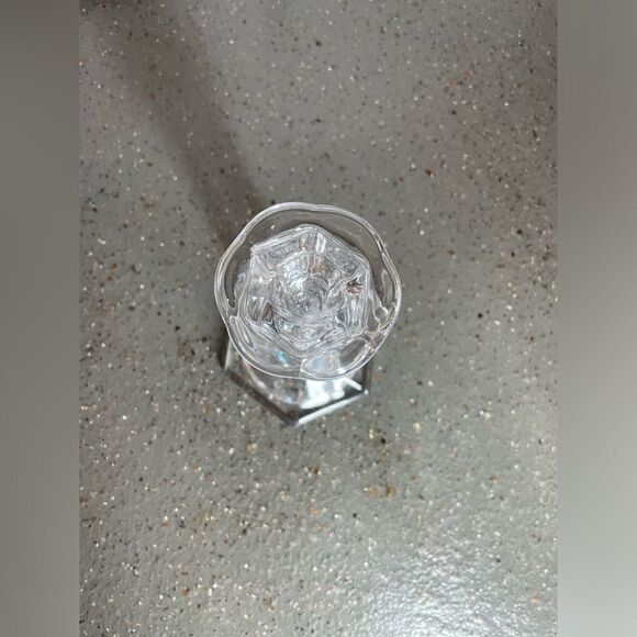 🔥❤️🔥 2 Crystal-like Geometric Design Glass Tapered Candlestick Holders EPC - Picture 4 of 9